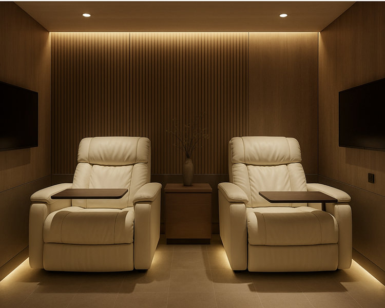 個室のリカバリールームでゆっくり休めます